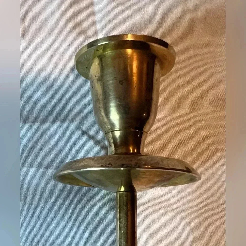 VINTAGE: Cherub brass candlestick holder